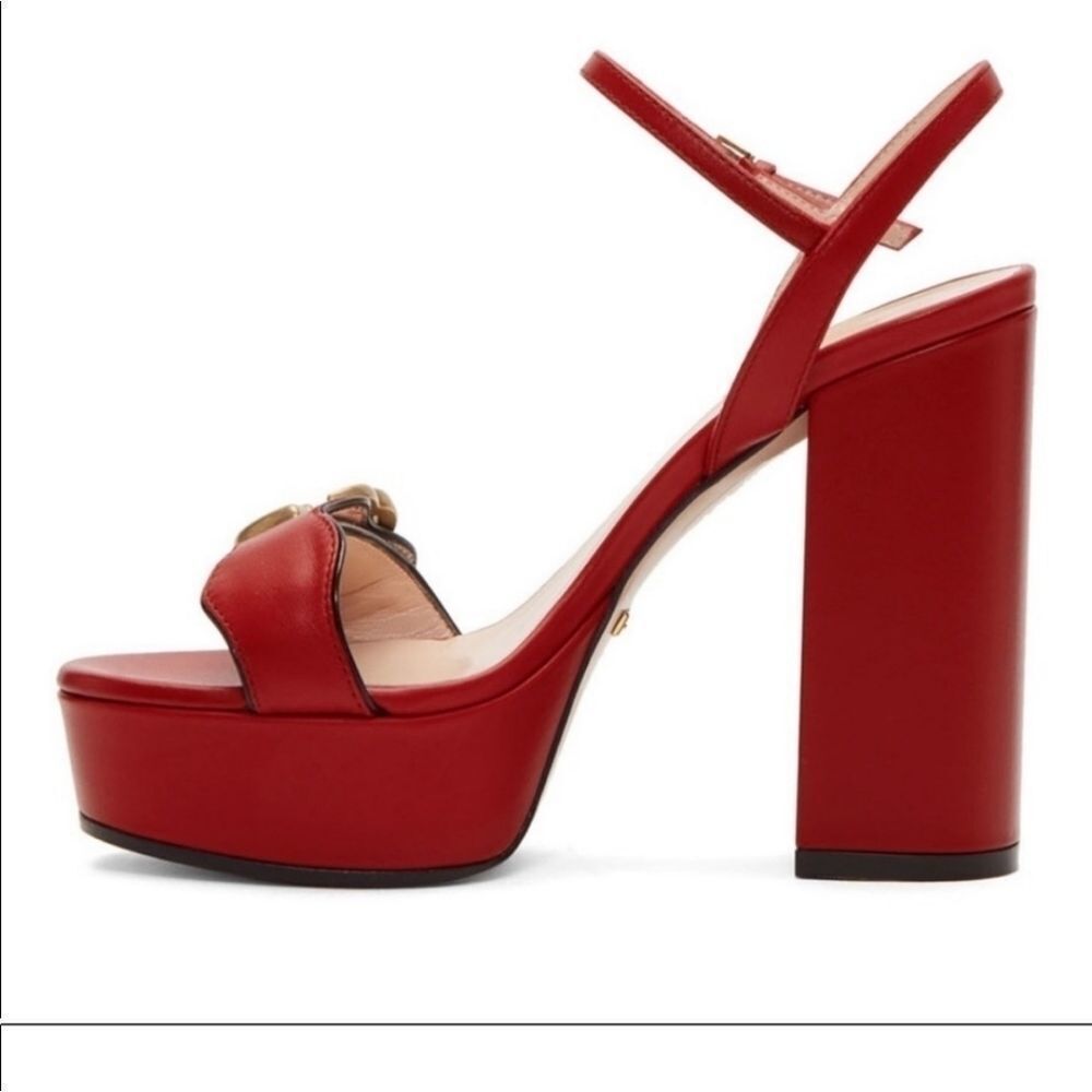 Gucci Blood Red GG Heel Shoes - Picture 5 of 12